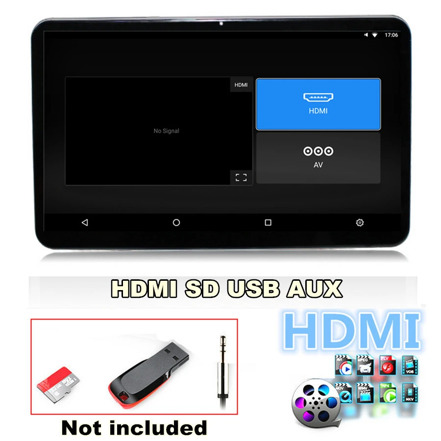 1 шт. 12,5 дюймов подголовник заднего сиденья мониторы Android 7,1 HD 2 ГБ+ 16 Гб 1,6 ГГц wifi 3g/4G BT Зеркало Ссылка OBD TPMS FM сенсорный экран