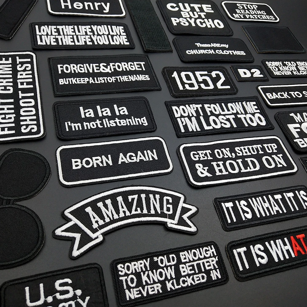 DIY Черные нашивки на одежду термонаклейки значки наклейки патчи нашивка | Дом и