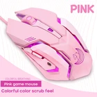 Игровая мышь Pubg, проводная, розовая светильник Ной подсветкой