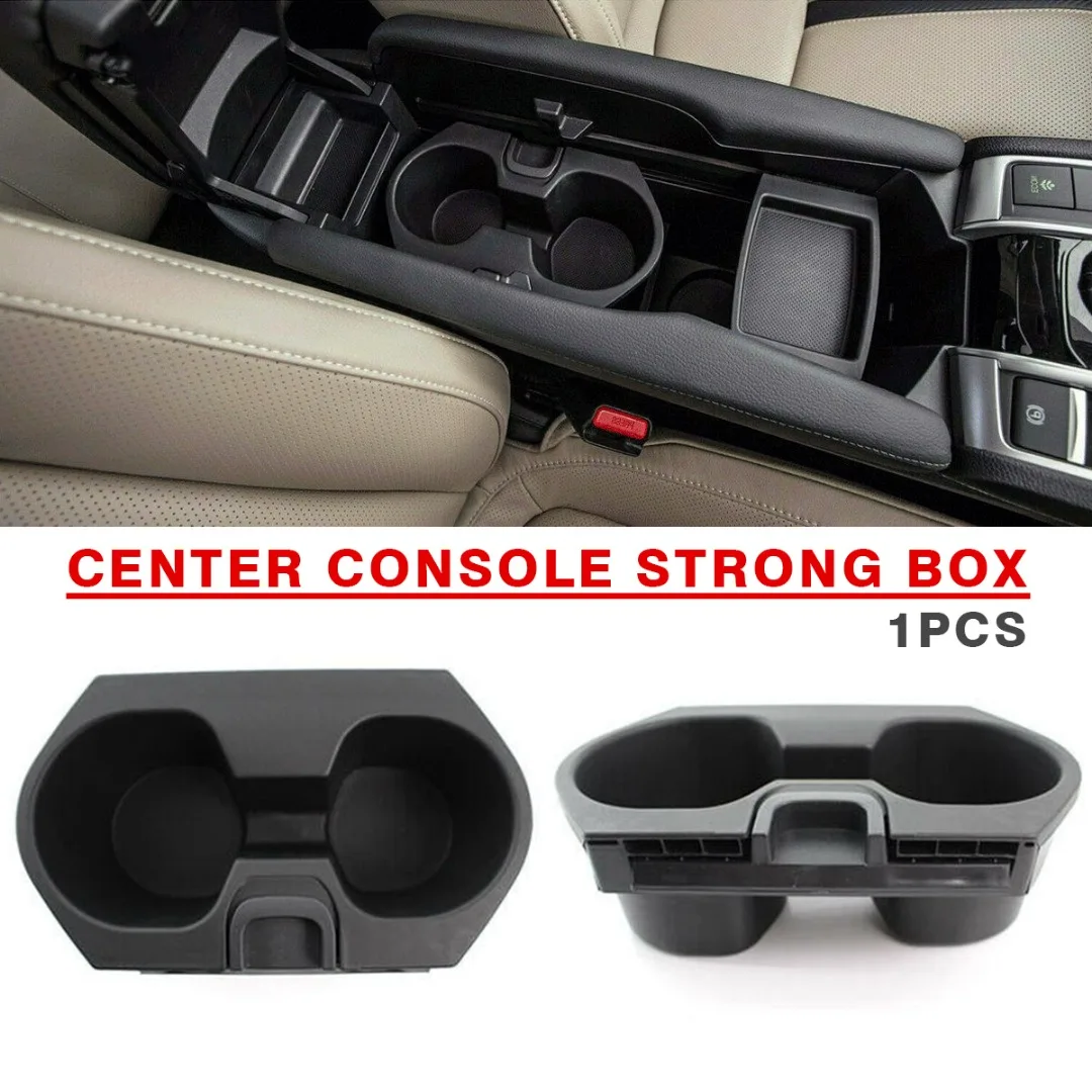 

1pc Car Auto Center Console Cup Drink Holder Storage Box Black Fit For Honda Civic 10 Generation 16-18 Parts Accessories