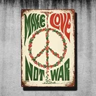 Винтажный жестяной ретро-плакат сделай любовь не война, бара, паба, домашний металлический плакат, Настенный декор