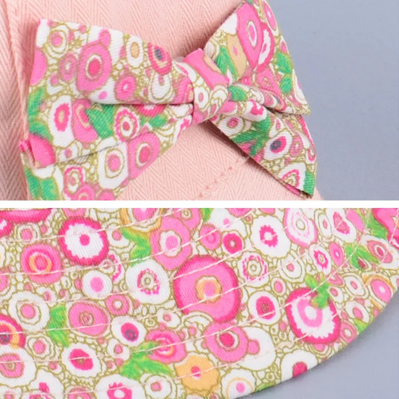Летняя шапочка с цветочным принтом для маленьких девочек милые кепки бантиком и