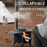grntamn camping folding wood stove portable multifunctional outdoor smokeless barbecue stove