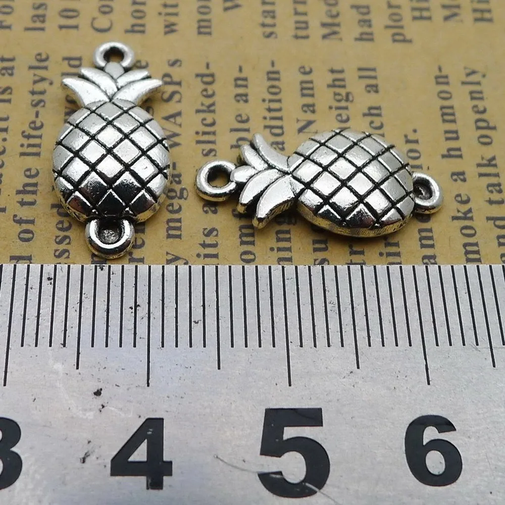 

150pcs Pineapple Charms 10mm x 20mm DIY Jewelry Making Pendant antique silver color
