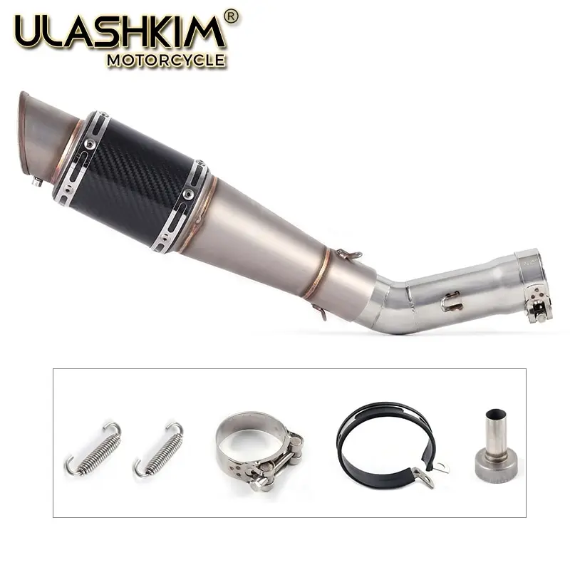 

Motorcycle Full System Muffler Escape Exhaust Middle Link Pipe Accessories Slip On For Yamaha Fazer FZ8 FZ8N FZ800 2010 to 2015