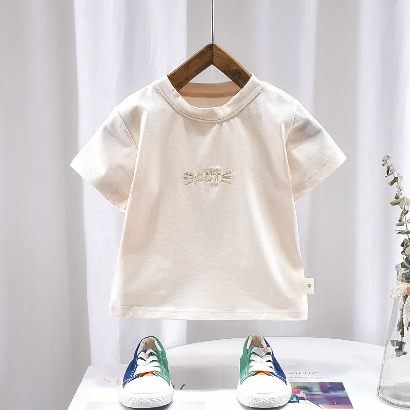 

Toddler Girls Clothes Sets 2021 Summer Kids Infant Cat Print T-shirt+plaid Shorts Baby Fashion 0-4 Years Children Clothing