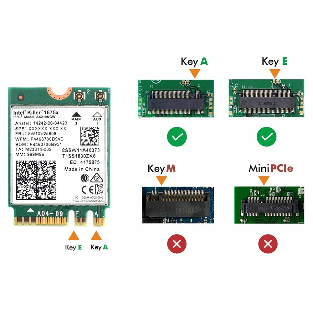 Killer 1675x Wifi 6e AX210 AX210NGW сетевая карта Killer1675x Wifi6 беспроводной адаптер Bluetooth 5 2 ноутбук