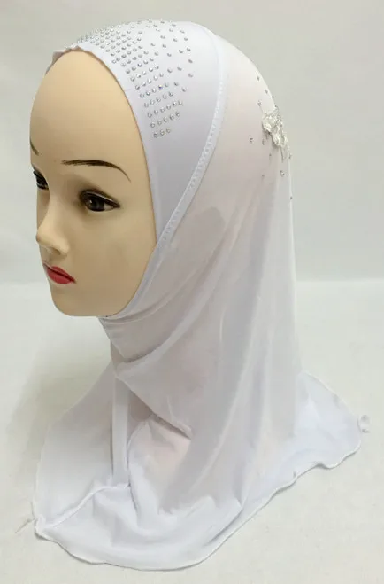Tassel White Мусульманский красивый хиджаб для девочек, исламский шарф в арабском стиле, шали с цветочным узором - Цвет: Tassel White