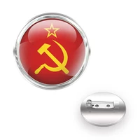 classic cccp soviet union jacket pins brooches decoration collar pin glass convex dome charm accessories gift