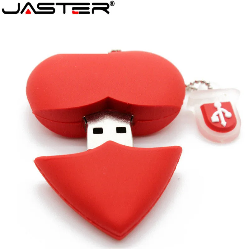 Горячая Распродажа красное сердце USB флэш накопитель Пластиковый usb 4GB/8GB/16GB/32GB/64GB