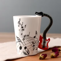 mug music creative guitar style violin ceramic cup with handle elegant milk coffee tea set eco friendly novel holiday gift
