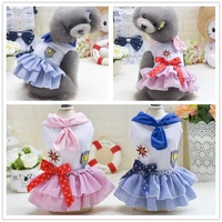 dog dress for small medium dogs girl dog shirts skirt with bowknot spring splicing dog clothes costume apparel