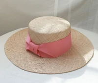 202005 shi fine treasure grass handmade straw bowknot leisure lady holiday beach fedroas cap women outdoor hat