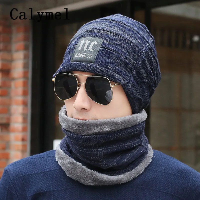 Calymel Простая мужская шапка осень и зима новая плюс бархатная Толстая вязаная