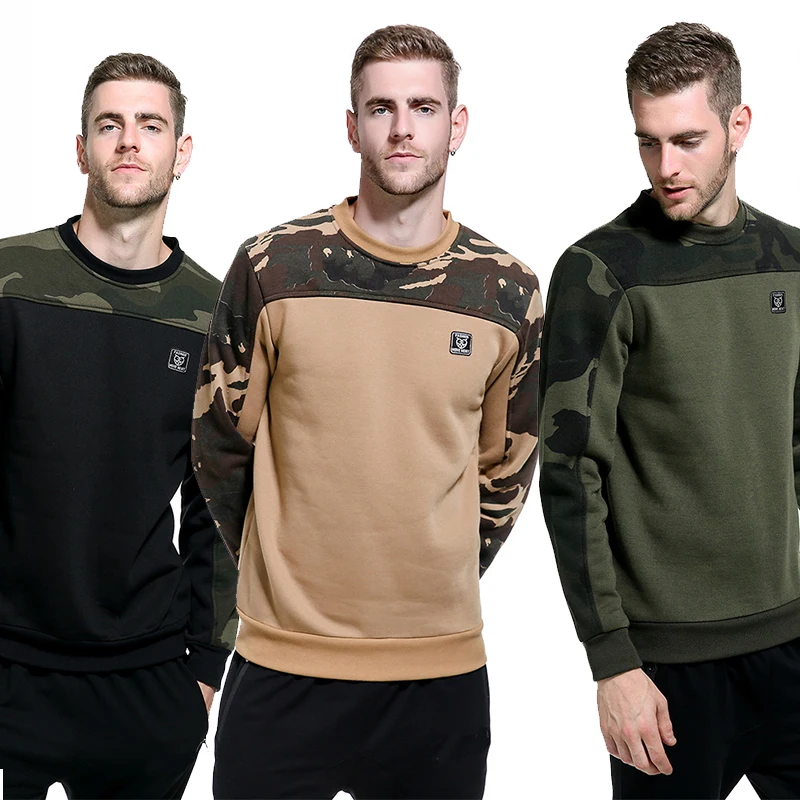 

NANCY TINO 2021 Men's Sports Sweatshirt Pullover Round Collar for Training Fitness Workout Polyeste Breathable Camouflage hike