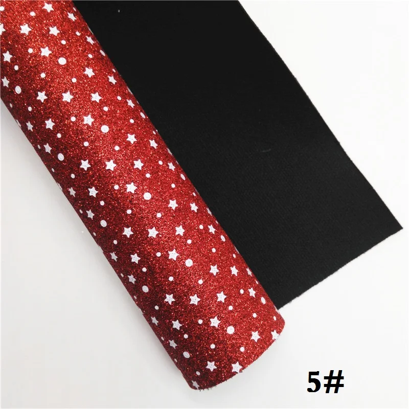 5 Glitterwishcome 21X29 см A4 Размер звезды блеск с принтом ткани, блестящие кожаные листы, кожа ткань винил для бантов, GM485A - Цвет: 5
