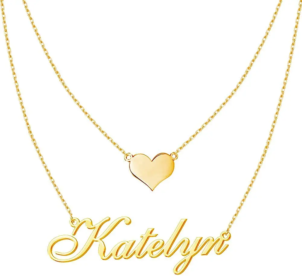 

Многослойное ожерелье NEULRY, подвеска в форме сердца, ожерелье с индивидуальным именем, подвеска из искусственной кожи, ювелирный подарок для...