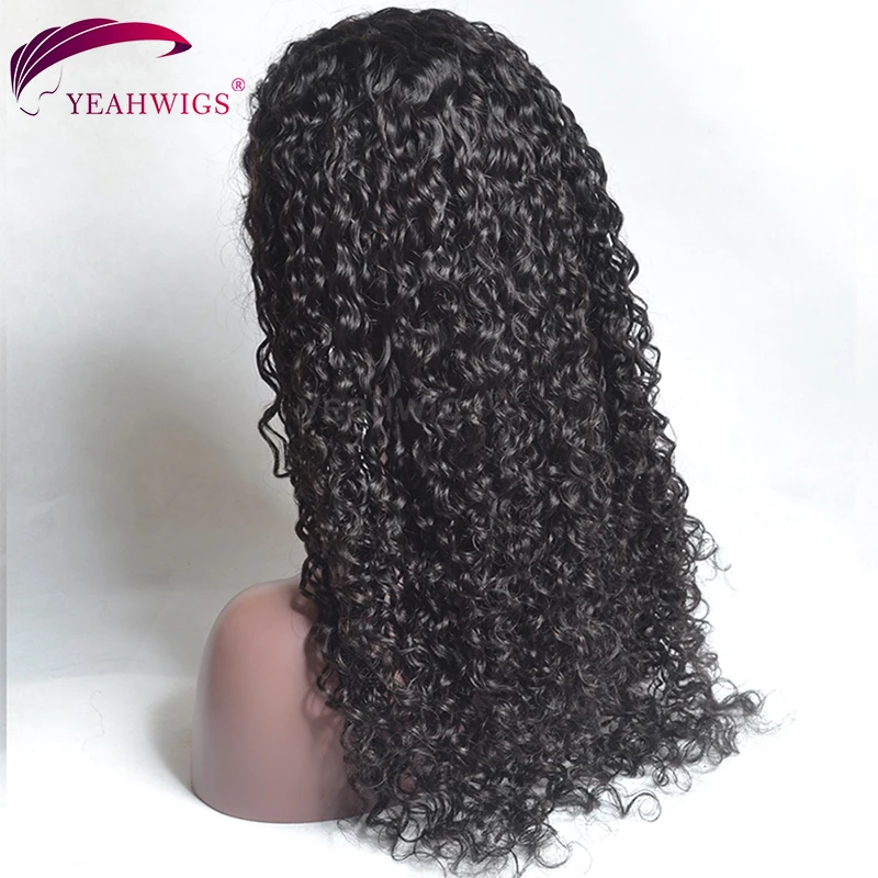 Yeahwigs 370 кудрявые человеческие волосы парик мягкий Джерри кудрявый парик фронта шнурка предварительно сорвал парик шнурка