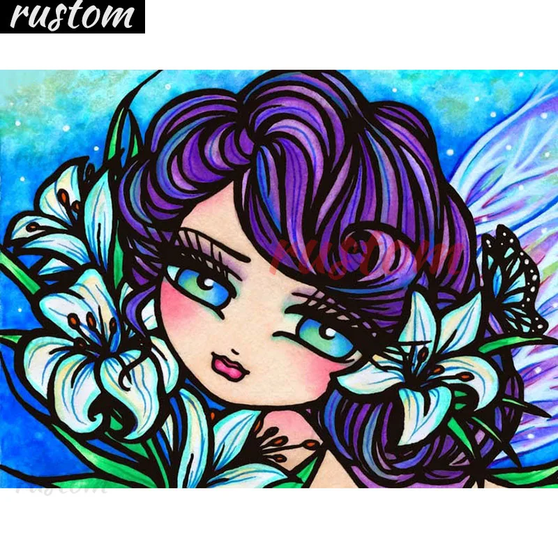 

Diamond Painting Kits stitch Poured Glue DIY Scalloped Edge Anime Gift home decor art cross stitch Rustom