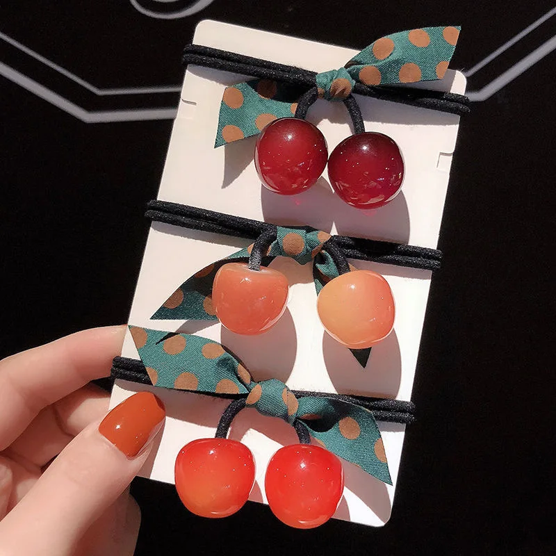 Новинка 2020 высокая эластичность бант вишенка для волос веревка головы Женская