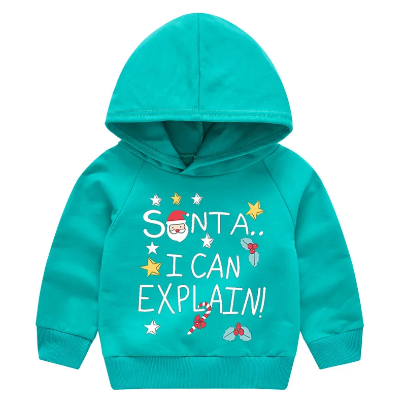 Children Kids Christmas Sweatshirt Autumn Boys Girls Funny Print Pullover Long Sleeve O-neck Hoodies Tops | Мать и ребенок
