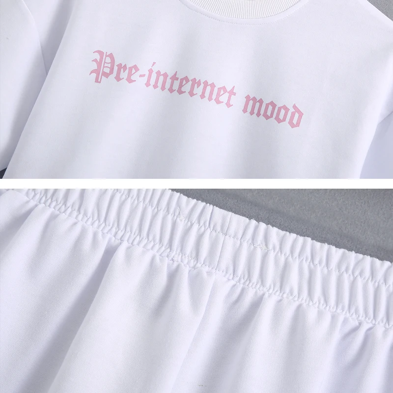 

Summer Fashion Women Active Sport Style Suit High Waist Pink Hooded+Short Print Crop tops High street White Yellow INKEO 9T149