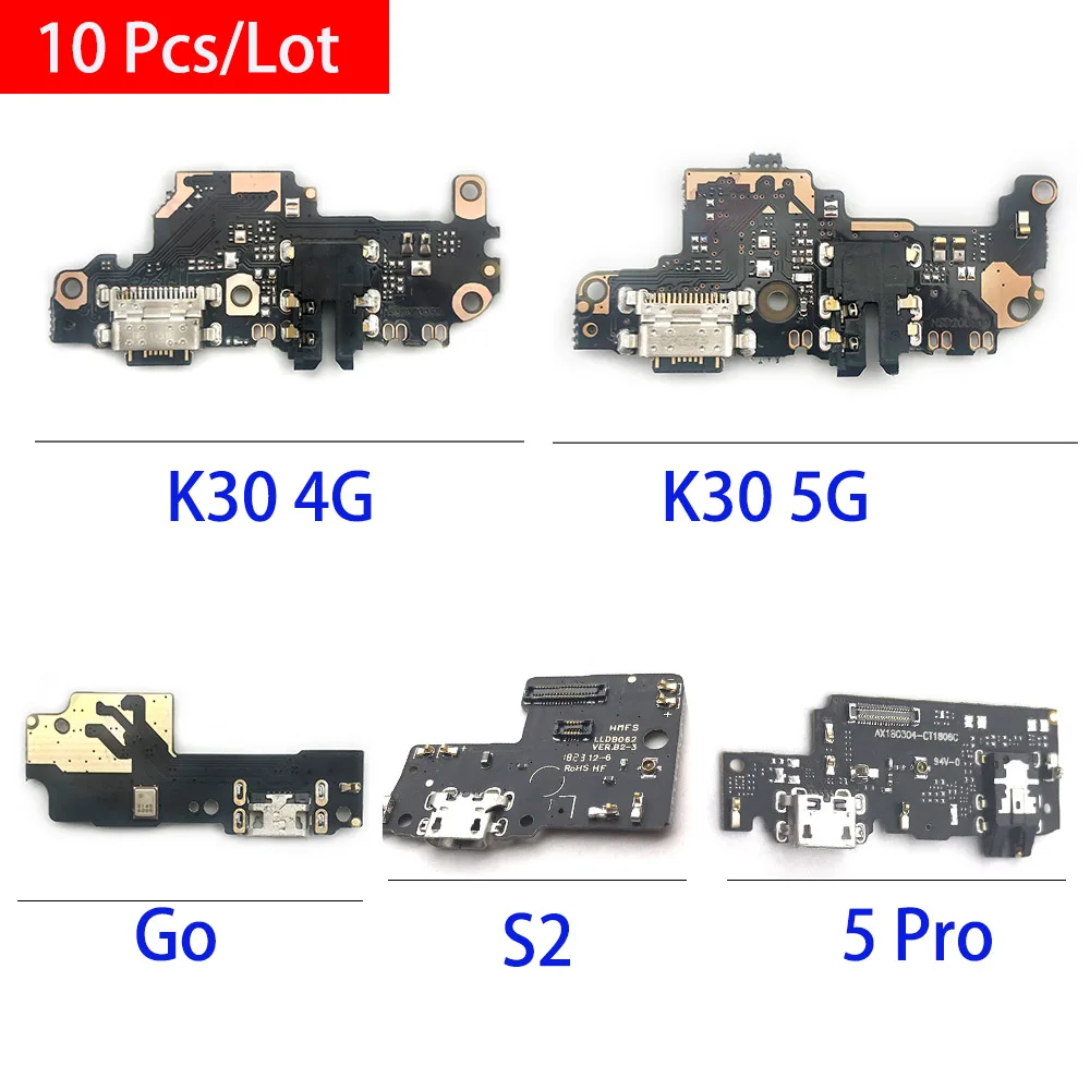 10 шт./лот для Redmi K30 зарядное устройство с USB-портом гибкий кабель Xiaomi S2 Note 5 Pro Global 4G