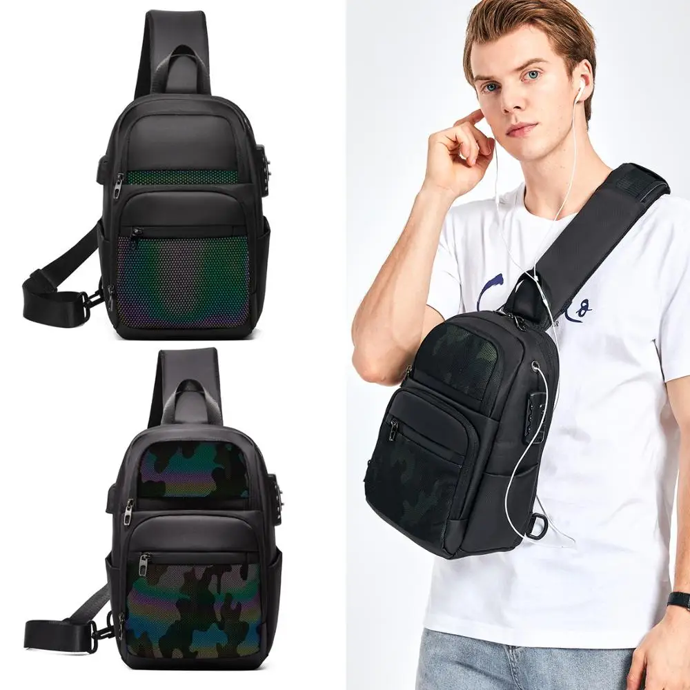 

Edison Fashion Men Male chest Bags Colorful small backpack men Casual Splashproof chest Bag for Male chest Bags Black Men