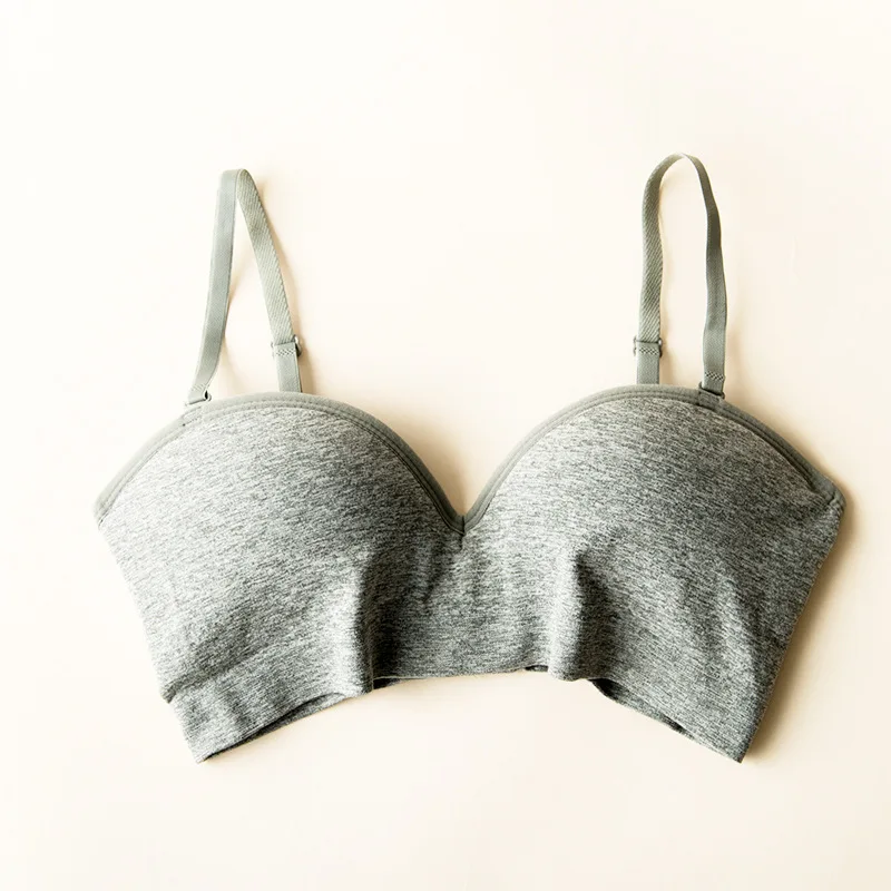 

2021 NEW Women Underwear Sexy Strapless Ladies Bra Small Chest Thick Cup Invisible No Steel Ring Gathered Comfortable Lingerie