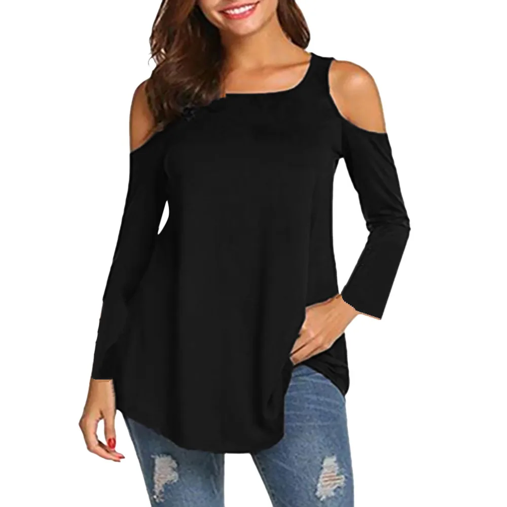 Женская блуза размера плюс Повседневная Однотонная рубашка без бретелек с