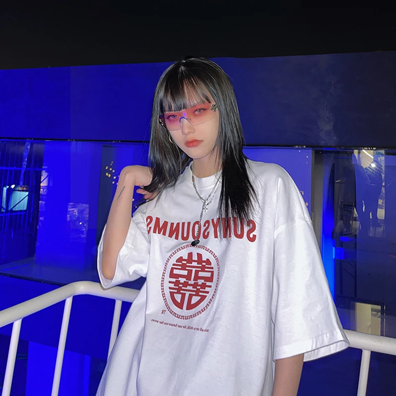 

Aesthetic Punk sailor Chinese Character lgbt Unisex Clothes Oversized Streetwear r Punk gothic Top kpop anime Clothes y2k 2021