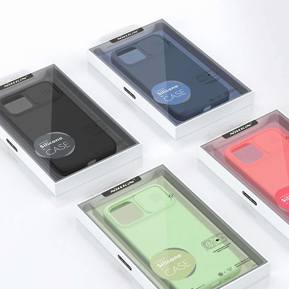 

NILLKIN Camera Protection Slide Protect Lens Protection Case For iPhone 12 Pro Max Sillicone PC Phone Back Cover For iPhone 12