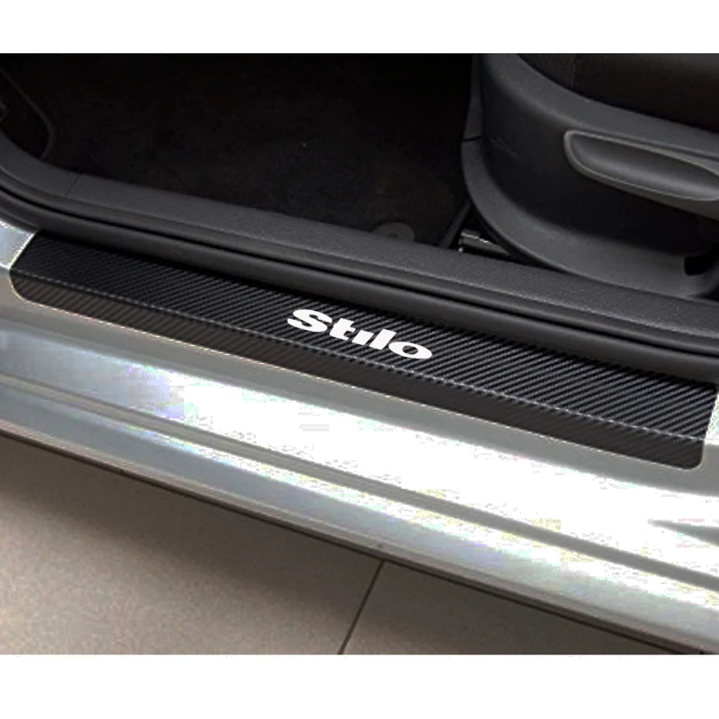 Виниловая наклейка из углеродного волокна защитная Накладка на порог автомобиля