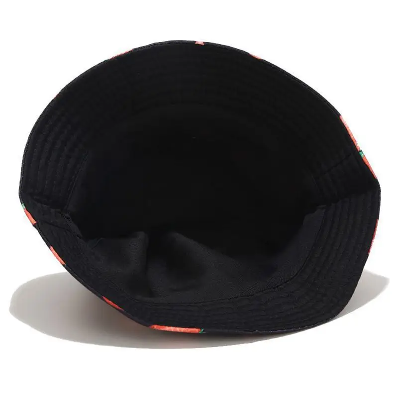 

Unisex Summer Two Sides Wear Reversible Bucket Hat Bohemian Pineapple Watermelon Fruits Printing Foldable Fisherman Cap