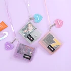 Кошелек женский квадратный из ПВХ, с блестками, прозрачный