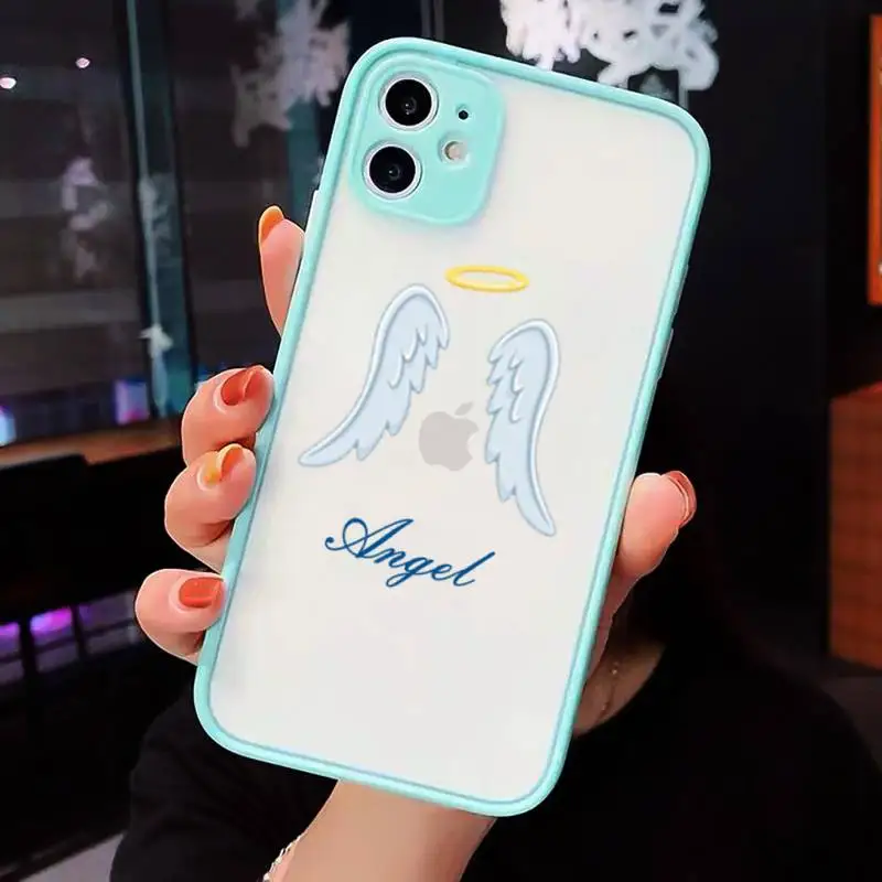 

Demon Angel Couple BFF Cartoon Phone Cases Matte Transparent For iPhone 12 Mini 11 Pro XR XS Max 7 8 Plus