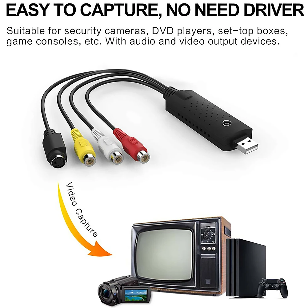 Набор USB адаптеров для видеозахвата и аудиозахвата компьютерные аксессуары VHS в