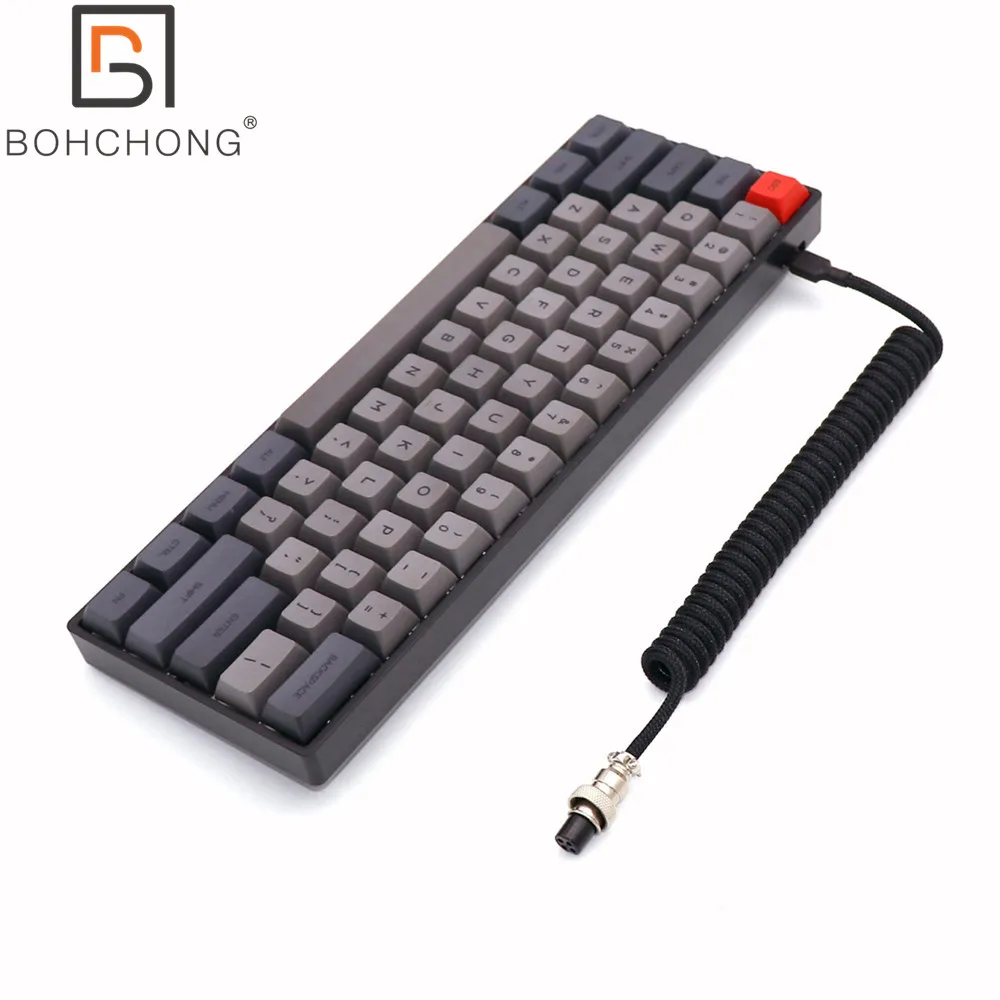 Único Sleeved Enrolado tipo c Mini Cabo Usb para o Cabo Mecânico do Teclado com Aviador Colorido Gx12 Gx16 l Forma Cabos de computador e conectores
