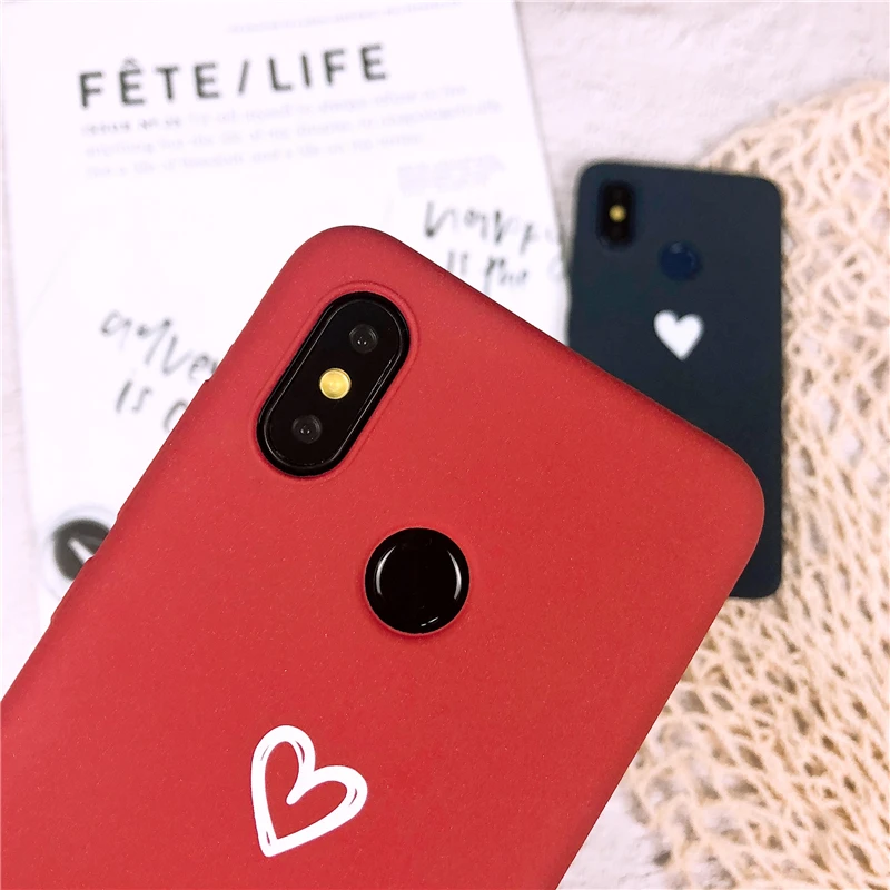 Матовый Мягкий силиконовый чехол из ТПУ с сердечками для Xiaomi Mi 8 9 9T SE A1 A2 A3 Lite Redmi Note