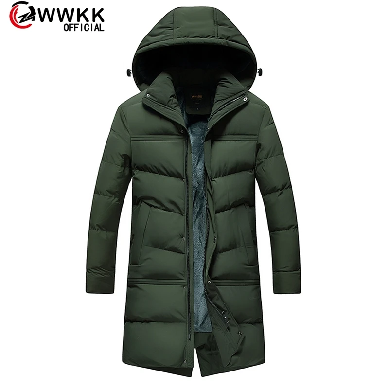 Новинка 2020 зимняя одежда WWKK пуховик мужское деловое длинное плотное зимнее