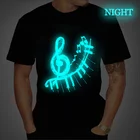 Модная Летняя мужская футболка 2022, Мужская футболка с принтом музыкальных нот Musicas, дышащая светящаяся футболка в уличном стиле, мужские топы