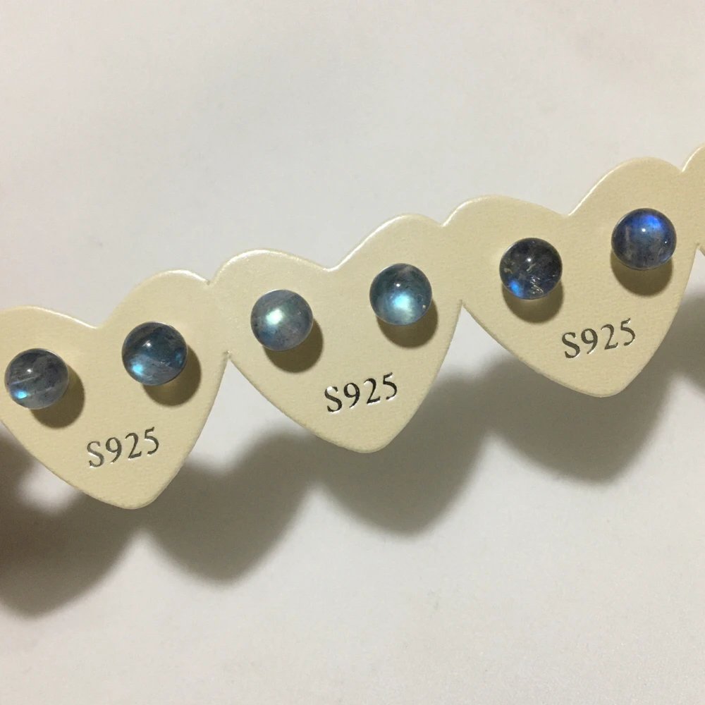 2 пар/компл. Akác approx5 6mm натуральный Лабрадорит для женщин простой дизайн сережки
