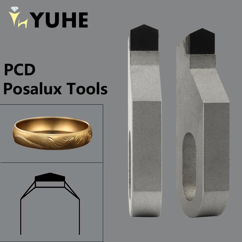 

PCD Posalux инструменты, используемые в машине Posalux/CNC оборудование для резьбы, зерна золото/серебро ювелирные изделия YUHE фрезы PCD V-образного типа