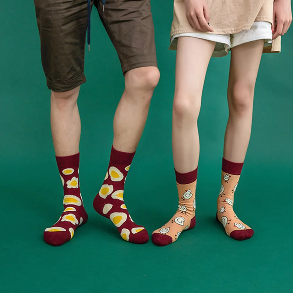 

Harajuku 2019 3D Повседневные парные носки красочные забавные хлопковые Мультяшные фруктовые яйца женские мужские носки мягкие носки унисекс под...
