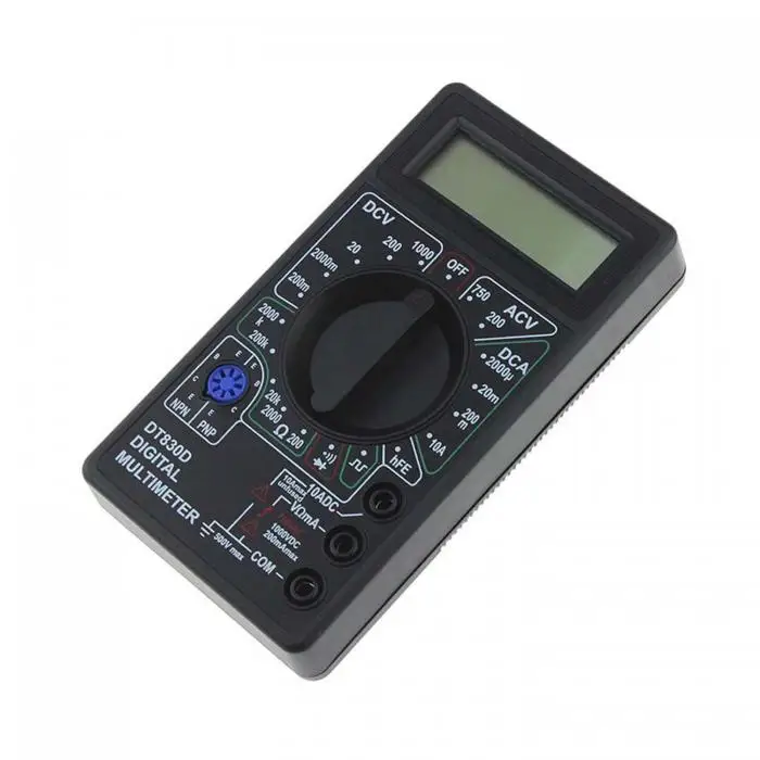 DT830D ЖК-цифровой мультиметр 1999 отсчетов AC/DC Вольтметр Амперметр Ом зуммер тестер метр 750/1000 в цифровой мультиметр инструмент HR