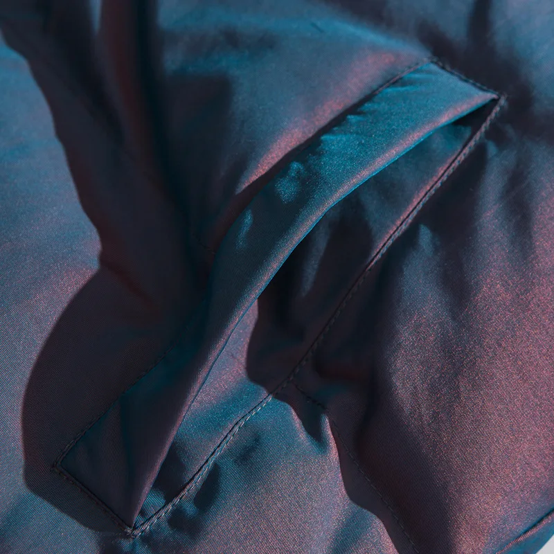 LUCLESAM Winter Men's Korean Puffer Jacket Mens Stand Collar Thick Warm Gradient Parkas Male Fashion Coat