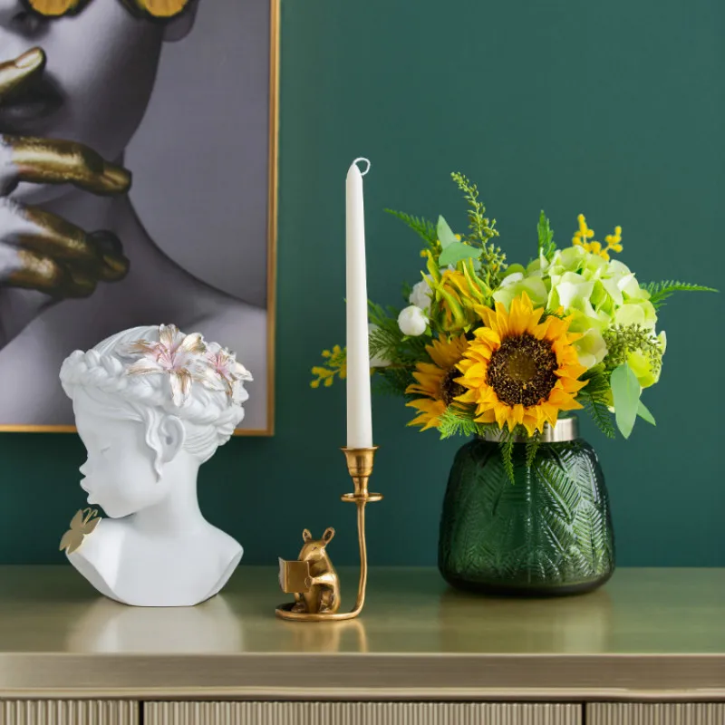 Винтажные металлические подсвечники золотой Простой Романтический винтажный