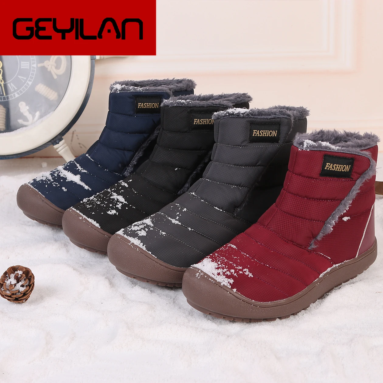 Теплые зимние ботинки мужские плюшевые мужская повседневная обувь уличные