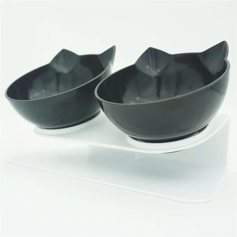 

Cat Bowl Cute Cat Ear Dog Bowl With Raised Stand Pet Supplies Cat Water Bowl For Cat Food Bowls For Dog Feeder Pet Products
