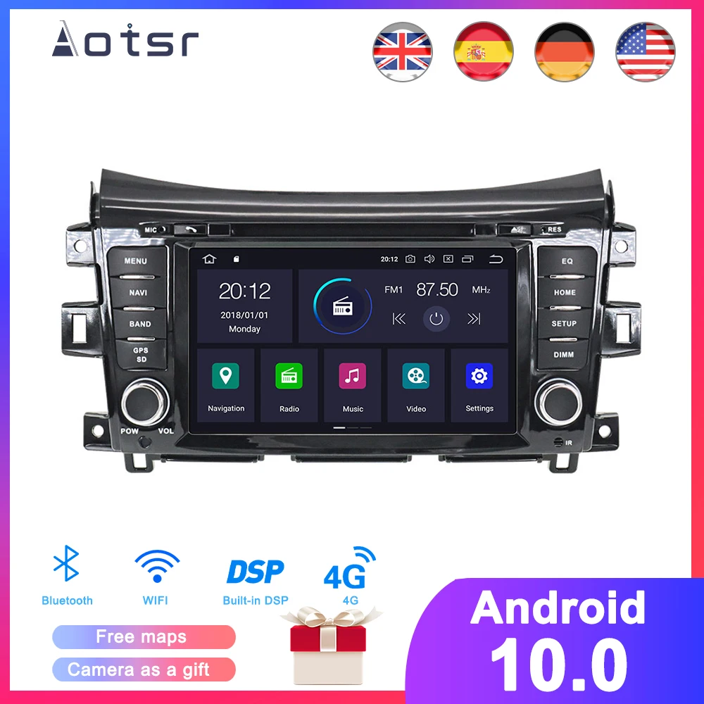 Автомобильный GPS-навигация DSP Android 10 DVD для Nissan Navara NP300 2014-2018 Авторадио стерео